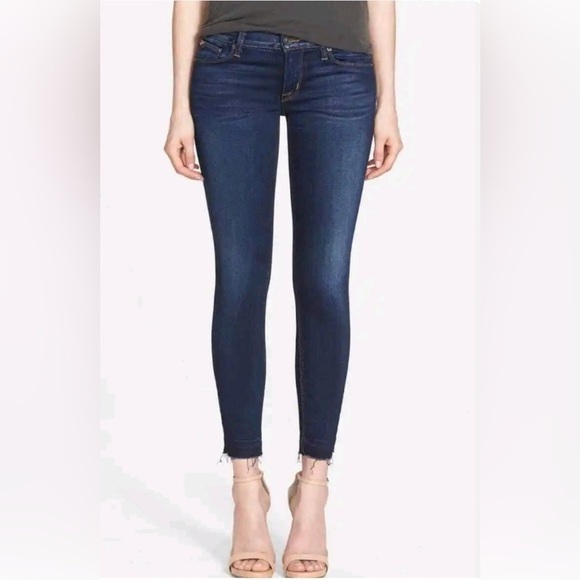 HUDSON KRISTA ANKLE SUPER SKINNY RAW HEM JEANS - Picture 1 of 8